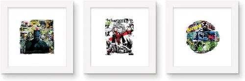 Trends International Gallery Pops DC Comics - Paquete de arte de pared con collage de Batman Joker (paquete de 3)
