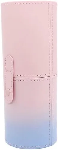 Estuche para brochas de maquillaje, estuche de piel sintética, almacenamiento de bolígrafos de viaje, organizador de bolsa de cepillo cosmético,