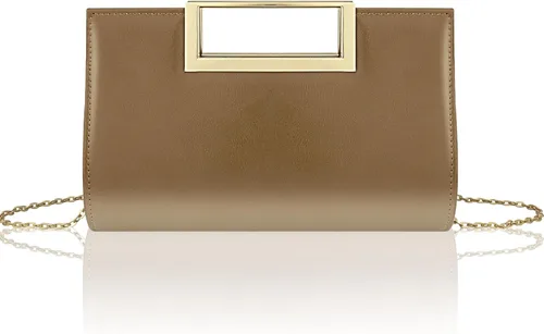 Gets Bolso de mano para mujer, de piel sintética, bolso de noche para formal, boda, fiesta, bolso cruzado pequeño con cadena