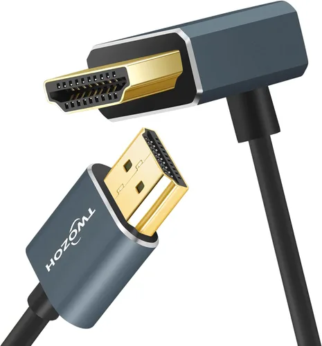 Miniatura 2 de Twozoh Cable HDMI flexible a HDMI en ángulo descendente de 90° 1 pie, cable HDMI ultra delgado y delgado compatible con 3D/4K @60Hz