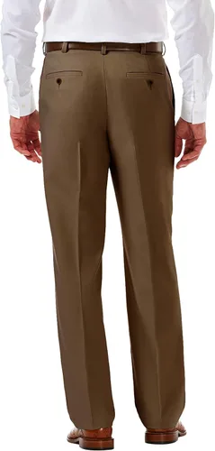 Miniatura 3 de Haggar Cool 18 Pro Classic Fit - Pantalones de cintura expandible, plisados, con frente oculto, tamaño regular y grande y alto