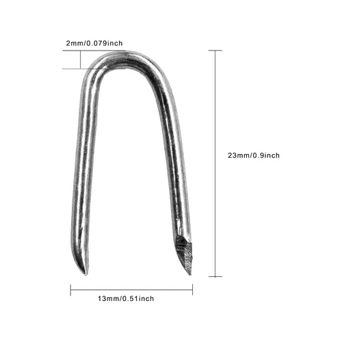 Miniatura 2 de OMOTOOL Grapas galvanizadas para cercas de alambre (260 unidades), juego de clavos de herradura de alambre de pollo, fija de forma segura la malla