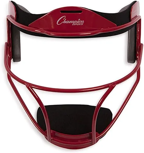 Champion Sports Steel Softball Face Mask – Durable Fielder’s Mask for Youth & Adults, Multiple Colors for Practice & Games Rojo