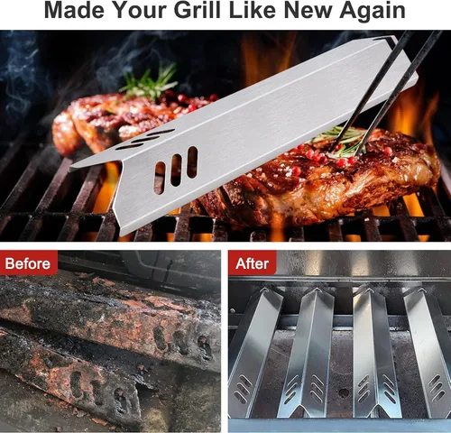 Miniatura 7 de Protectores térmicos de repuesto para parrilla de 15 pulgadas Dyna-Glo DGF493BNP, DGF510SBP, juego de 4 placas térmicas para parrilla de patio 4pcs