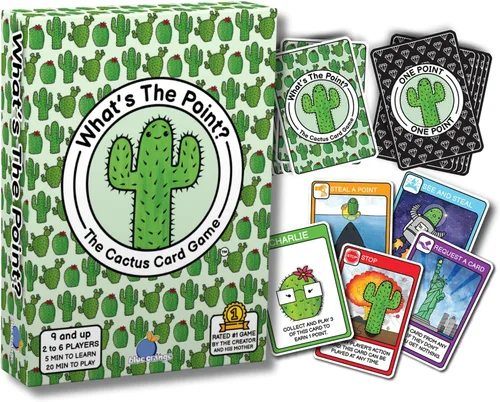 ¿Cuál es el punto? El juego de cartas de cactus, un juego divertido y estratégico para familias, perfecto para noches de juego en familia, fácil de