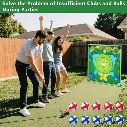 Miniatura 4 de Clubes de juego de astillado de golf, juego de práctica portátil para patio, juego de interior y césped para adultos y familia, patio trasero