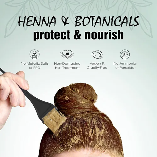 Miniatura 6 de Light Mountain Tinte y acondicionador de cabello de henna, tinte para el cabello castaño medio para hombres y mujeres, polvo orgánico de hoja