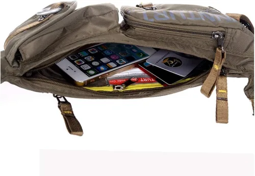 Miniatura 5 de Bolsa de Hombro Pequeña Mochila Cruzada Bolso de Bandolera Paquete de Cuello Verde militar
