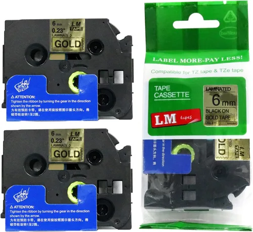 Miniatura 29 de Paquete de 1 unidad LM Tapes LMe511 Premium de 1/4 de pulgada con impresión negra en etiqueta azul compatible con Brother TZe-511 P-Touch, incluye