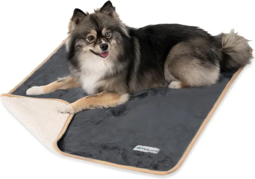 Miniatura 39 de PETAMI Manta impermeable de forro polar Sherpa para gatos y perros, color beige, talla S
