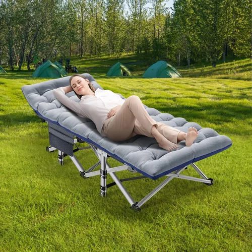 Miniatura 2 de NAIZEA - Catre plegable de campamento, cama plegable para campamento al aire libre, catre portátil militar, catres de doble capa oxford, catres