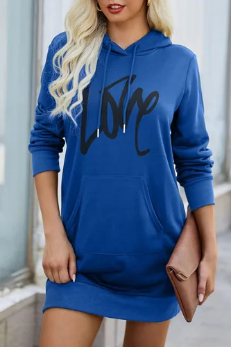 Miniatura 5 de PRETTYGARDEN Sudadera con capucha para mujer, de otoño, a la moda, con cordón, ligera, manga larga, sin botones, vestido con capucha