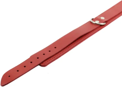 Miniatura 4 de Avery - Collar en V con junta tórica de piel de cordero Latigo hecho a mano (L, rojo)
