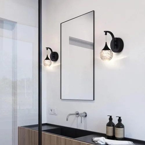 Miniatura 2 de Sedelan Lámpara de pared moderna para interiores, apliques de pared de cristal de burbujas, lámpara LED regulable de 5 W para sala de estar, Negro