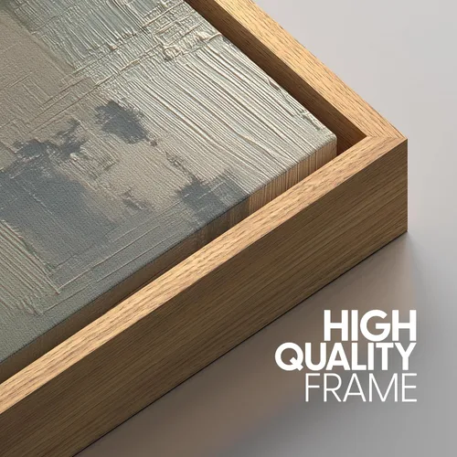 Miniatura 548 de SIGNWIN Lienzo enmarcado para pared, arte con pinceladas de flujo neutro en tonos beige abstractos, ilustraciones, arte moderno, decorativo