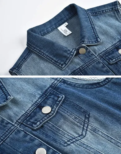 Miniatura 5 de MISS MOLY Denim Vest for Women Sleeveless Button up Washed Cropped Jean Jacket