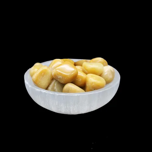 Miniatura 9 de Soul Sticks Cuenco de selenita relleno de 4 pulgadas con piedra semicristal y curativa, cuenco decorativo de selenita pura, carga de cristal de 7