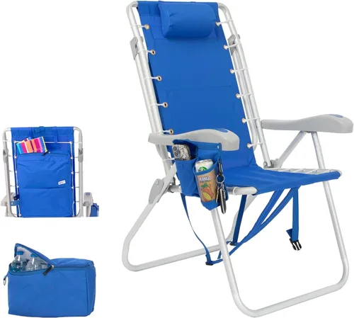 Miniatura 27 de Mochila acolchada de alta resistencia para adultos con reposapiés y bolsa enfriadora Coloque plana, 5 posiciones reclinables Bolsa térmica