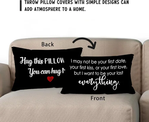 Miniatura 2 de Sufamb Regalos románticos de relaciones de larga distancia, reversible, decoración para el hogar y el dormitorio, funda de almohada de 12 x 20