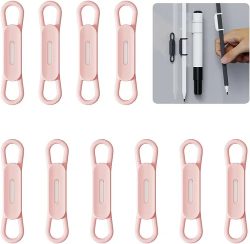 Miniatura 10 de WALLFID Paquete de 10 clips magnéticos de silicona para bolígrafos, ideal para bolígrafos de tinta de gel o marcadores de borrado en seco