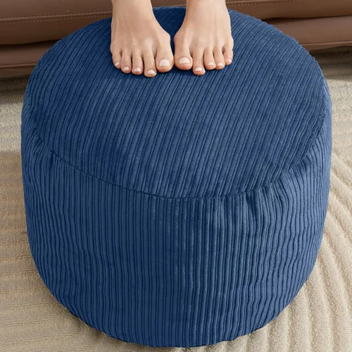 Miniatura 10 de WSOFRLAC Puf Otomano Reposapiés con Espuma Otomana Pequeña para Sala de Estar Otomanas Puf de Pana 26x18 pulgadas Pufs de Piso Reposapiés para Silla
