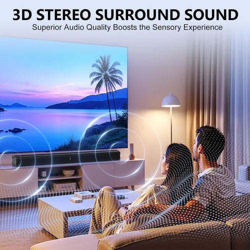 Miniatura 2 de Barra de sonido, barra de sonido de 80 W para Smart TV, barra de sonido Bluetooth 5.3 2026, sonido envolvente de cine en casa, graves de altavoz