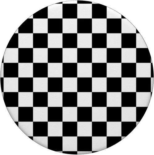 Miniatura 3 de PopSockets de ajedrez clásico a cuadros grandes intercambiables en negro y blanco