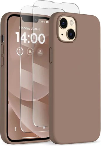 Miniatura 31 de Funda de silicona diseñada para iPhone 14 Plus, con 2 protectores de pantalla, funda protectora de cuerpo completo a prueba de golpes, funda delgada