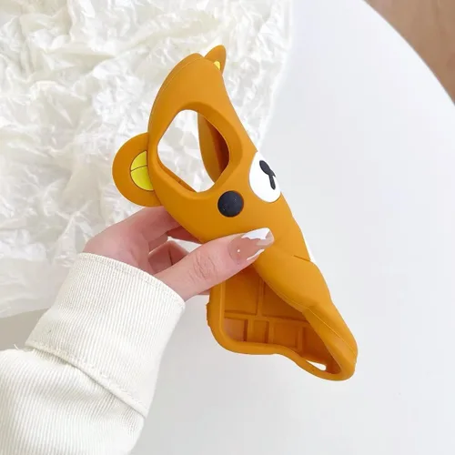 Funda ultra gruesa de silicona suave para Apple iPhone 7 8 6 6S Plus 5.5 color marrón peluche animal 3D dibujos animados japonés lindo adorable