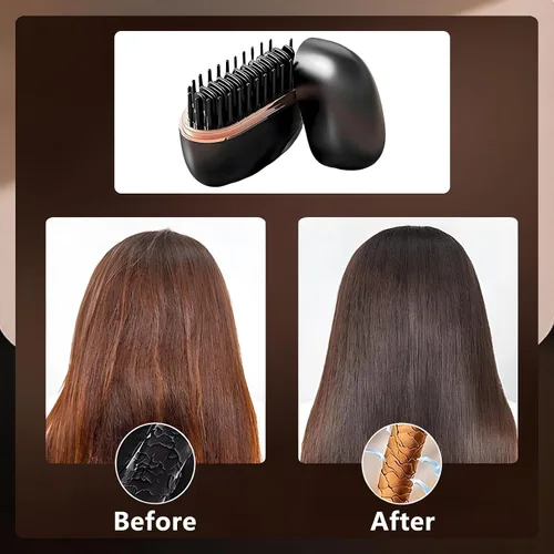 Miniatura 2 de Mini alisador de pelo inalámbrico, control de temperatura de 3 velocidades y calentamiento rápido, herramienta de peinado portátil recargable 2
