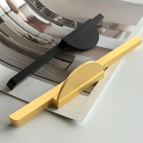 Miniatura 7 de homdiy Paquete de 2 tiradores negros de media luna para cajones de cocina, manijas de gabinete de cocina, accesorios negros modernos para armarios