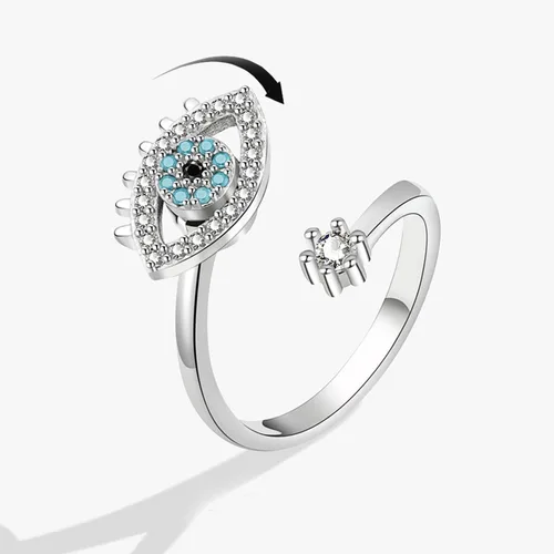 Miniatura 56 de Anillo de plata 925, anillos de plata ajustables para mujer, anillos de pulgar abiertos, anillos de circonio, anillos ajustables, anillos abiertos