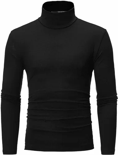 Miniatura 2 de Camiseta casual ligera de cuello alto para hombre, ropa interior de manga larga, para invierno, básica, delgada, suave, cómoda, elástica