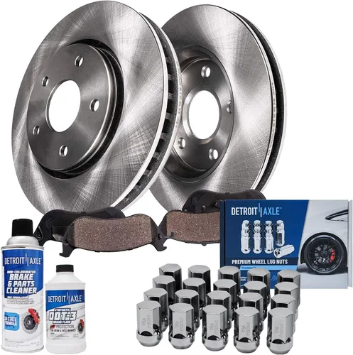 Miniatura 54 de Detroit Axle - Rotores de freno para Jeep Compass 2015-2022 Renegade 2016-2022 Fiat 500X 2016-2022, 2018, 2019, 2020, 2021. Reemplazo de rotores