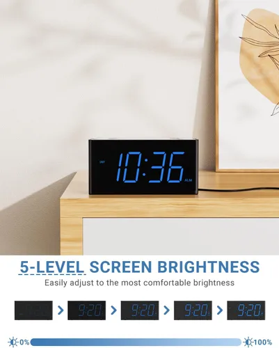 Miniatura 4 de PPLEE Reloj despertador súper fuerte para personas que duermen profundamente, con discapacidad auditiva o sordos, reloj despertador vibratorio