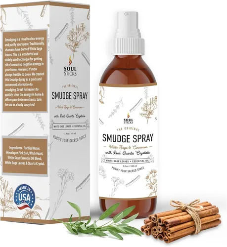 Miniatura 9 de SOUL STICKS Spray de Palo Santo y Sándalo para Limpieza y Energía Negativa Spray de Palo Santo 3.5oz con Cristales de Cuarzo Reales Spray