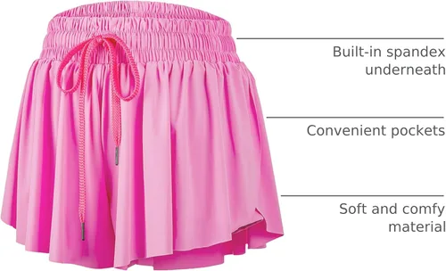 Miniatura 119 de Blaosn Pantalones cortos atléticos fluidos para mujer, gimnasio, yoga, entrenamiento, correr, pantalones cortos de tenis, falda falda linda, ropa