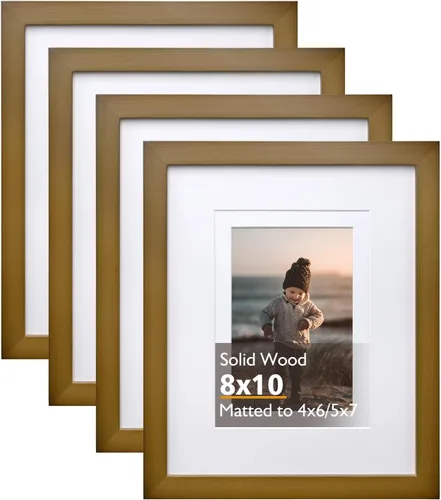 Miniatura 59 de KINLINK Marco de fotos de 3.5 x 5 pulgadas, color negro ceniza, marcos de madera maciza con plexiglás para mesa y montaje en pared, marcos de fotos