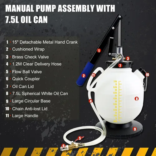 Miniatura 2 de JIFETOR Bomba de Recarga de Líquido de Transmisión Kit de Herramientas de Transferencia ATF, Juego de Llenado de Aceite de Caja de Cambios Manual