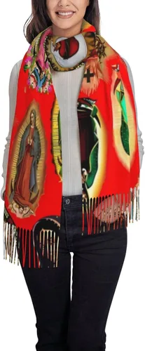 Miniatura 8 de TNIJWMG Bufanda Virgen María para mujer, chal suave para otoño e invierno, regalos católicos