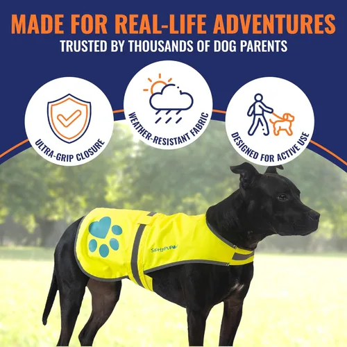 Miniatura 4 de Chaleco reflectante para perro, tamaños para perros de 14 libras a 130 libras – chaleco de seguridad con reflectante para mejor visibilidad., M