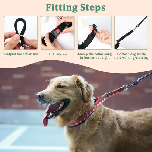 Miniatura 7 de Mayerzon Martingala - Collar de púa para perro sin tirones, collar personalizado con patrones geométricos para perros grandes, medianos y pequeños