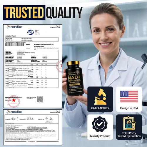 Miniatura 3 de Complejo liposomal NAD+ resveratrol, suplemento NAD de 1500 mg para mujeres y hombres con ácido hialurónico y extracto de pimienta negra, apoyo
