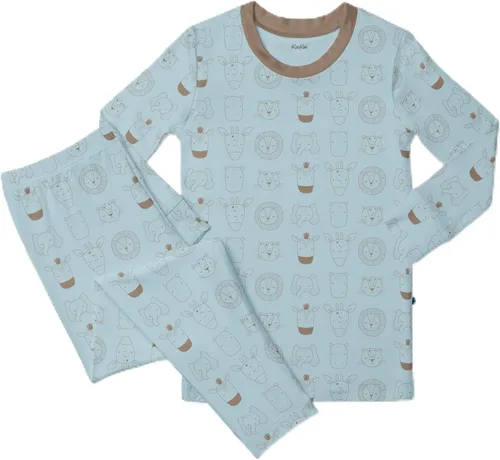 Miniatura 67 de KicKee Pants Conjunto de pijama de manga larga con estampado de piezas