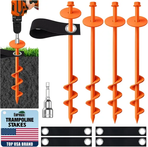 Miniatura 10 de Eurmax USA Estaca de Amarre Resistente para Perros Grandes de hasta 210 libras, Estacas de Perro para Exteriores, Anclaje de Suelo para Correa