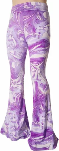 Miniatura 74 de ShopMyTrend - Pantalones de yoga largos con piernas anchas y acampanadas estilo palazzo, con cintura alta, para mujer