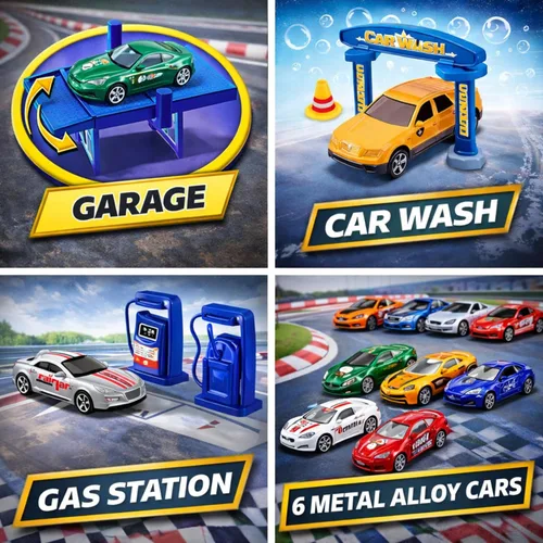 Miniatura 4 de Set de ensamble de "mi primera pista de carrera", incluye 3 autos a presión