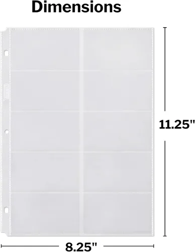 Miniatura 7 de Dunwell Fundas para tarjetas de visita (paquete de 10 para 200 tarjetas), protección de hojas de plástico pesado, cada funda tiene capacidad para 20