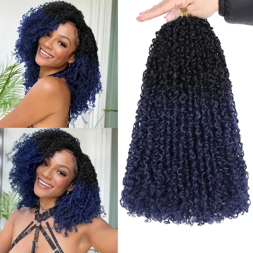 Miniatura 21 de Unionbeauty - Paquete de 8 trenzas de ganchillo Yanky Twist de 6 pulgadas, 8 paquetes, color negro natural, micro Passion Twist, extensiones