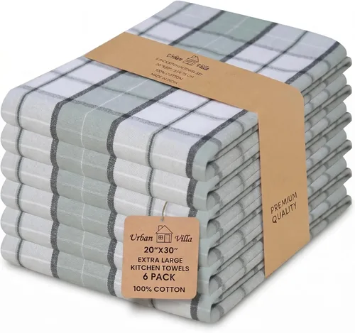 Miniatura 39 de Urban Villa Toallas de cocina 100% algodón, paquete de 6, altamente absorbentes, de secado rápido, súper suaves, de primera calidad, para cocina